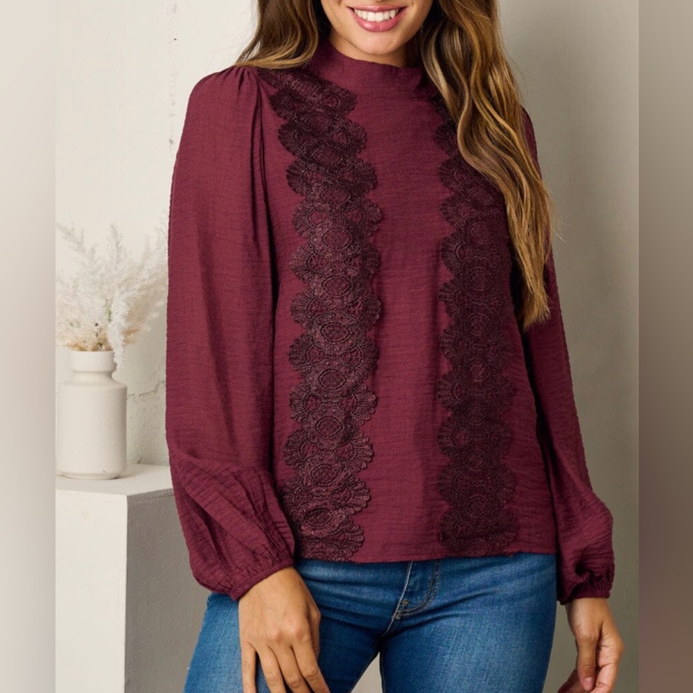 WOMEN'S FRONT DETAILED BLOUSE TOP LONG SLEEVE